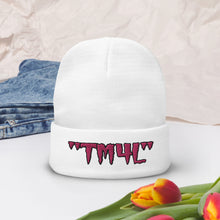 Load image into Gallery viewer, TM4L Beanie ON SALE ( Flamingo Pink Letters &amp; Black Outline )
