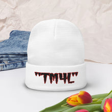 Load image into Gallery viewer, TM4L Beanie ON SALE ( Black Letters &amp; Red Outline )
