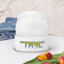 Load image into Gallery viewer, TM4L Beanie ON SALE ( Gold Letters &amp; Powder Blue Outline )
