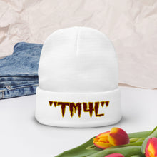 Load image into Gallery viewer, TM4L Beanie ON SALE ( Maroon Letters &amp; Gold Outline )
