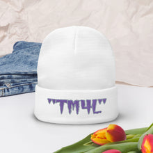 Load image into Gallery viewer, TM4L Beanie ON SALE ( Purple Letters &amp; Grey Outline )
