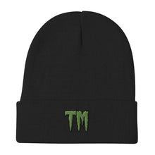 Load image into Gallery viewer, TM Beanie ( Green Letters &amp; Black Outline )
