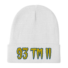 Load image into Gallery viewer, 93 TM 11 Beanie ( Yellow Letters &amp; Blue Outline )
