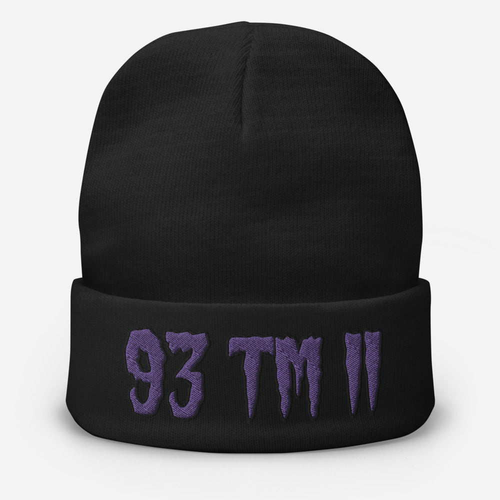 93 TM 11 Beanie ( Purple Letters & Black Outline )