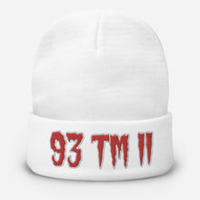 Load image into Gallery viewer, 93 TM 11 Beanie ( Red Letters &amp; White Outline )
