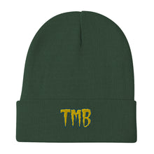 Load image into Gallery viewer, TMB Beanie ( Yellow Letters &amp; Blue Outline )
