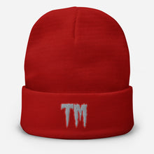 Load image into Gallery viewer, TM Beanie ( Grey Letters &amp; Red Outline )

