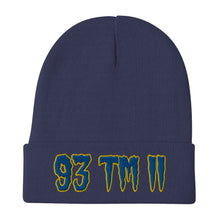Load image into Gallery viewer, 93 TM 11 Beanie ( Blue Letters &amp; Yellow Outline )
