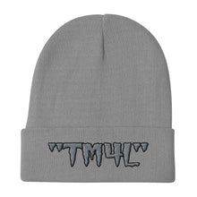 Load image into Gallery viewer, TM4L Beanie ( Grey Letters &amp; Black Outline )
