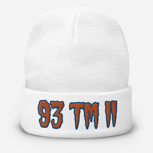 Load image into Gallery viewer, 93 TM 11 Beanie ( Orange Letters &amp; Blue Outline )
