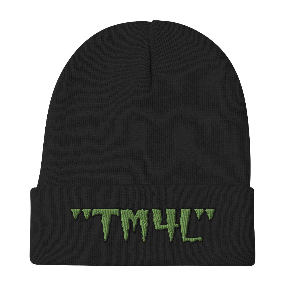 TM4L Beanie ( Green Letters & Black Outline )
