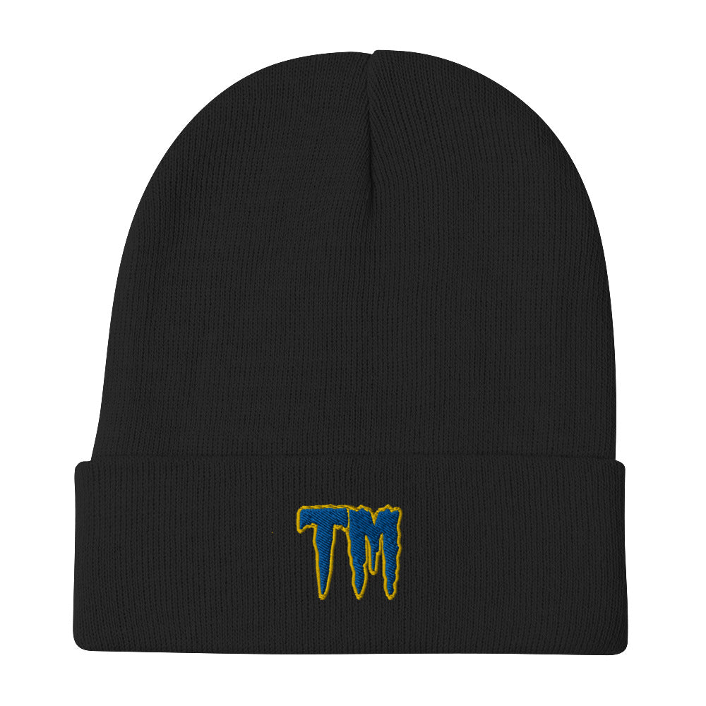 TM Beanie ( Blue Letters & Yellow Outline )