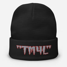 Load image into Gallery viewer, TM4L Beanie ( Grey Letters &amp; Red Outline )
