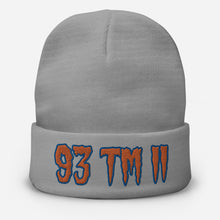 Load image into Gallery viewer, 93 TM 11 Beanie ( Orange Letters &amp; Blue Outline )
