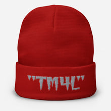 Load image into Gallery viewer, TM4L Beanie ( Grey Letters &amp; Red Outline )
