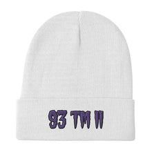 Load image into Gallery viewer, 93 TM 11 Beanie ( Purple Letters &amp; Black Outline )
