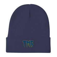 Load image into Gallery viewer, TMB Beanie ( Blue Letters &amp; Yellow Outline )
