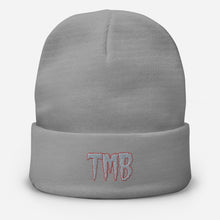Load image into Gallery viewer, TMB Beanie ( Grey Letters &amp; Red Outline )
