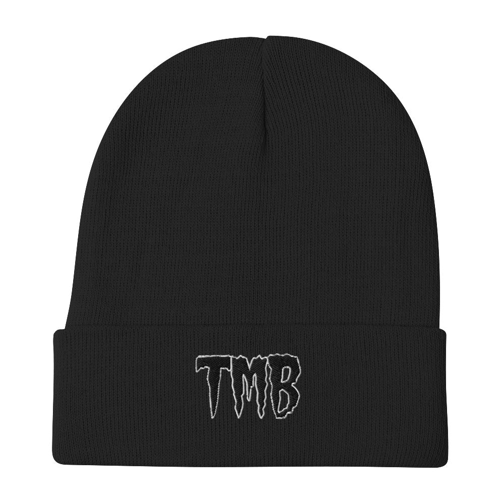 TMB Beanie ( Black Letters & White Outline )