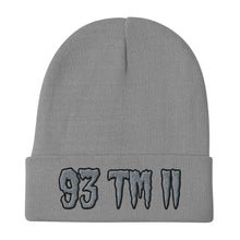 Load image into Gallery viewer, 93 TM 11 Beanie ( Grey Letters &amp; Black Outline )
