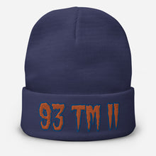 Load image into Gallery viewer, 93 TM 11 Beanie ( Orange Letters &amp; Blue Outline )
