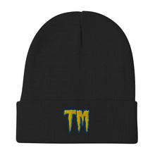Load image into Gallery viewer, TM Beanie ( Yellow Letters &amp; Blue Outline )
