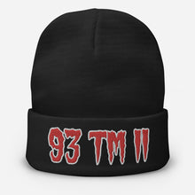 Load image into Gallery viewer, 93 TM 11 Beanie ( Red Letters &amp; White Outline )
