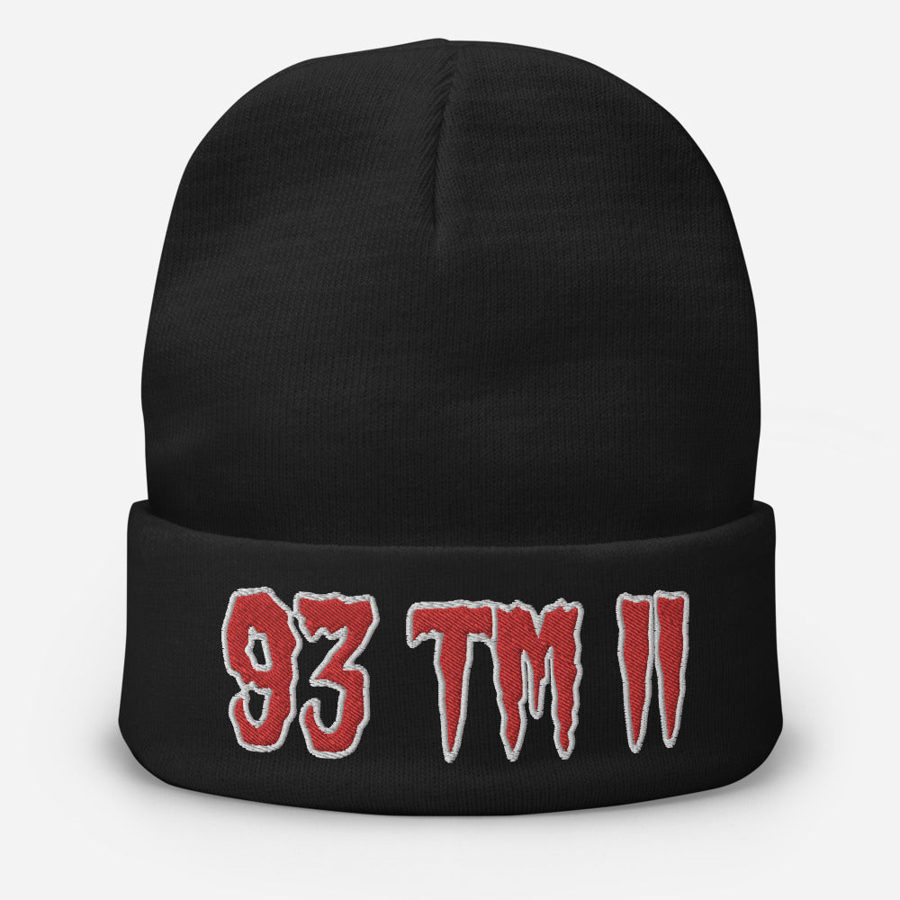 93 TM 11 Beanie ( Red Letters & White Outline )