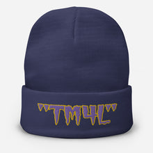 Load image into Gallery viewer, TM4L Beanie ( Purple Letters &amp; Gold Outline )
