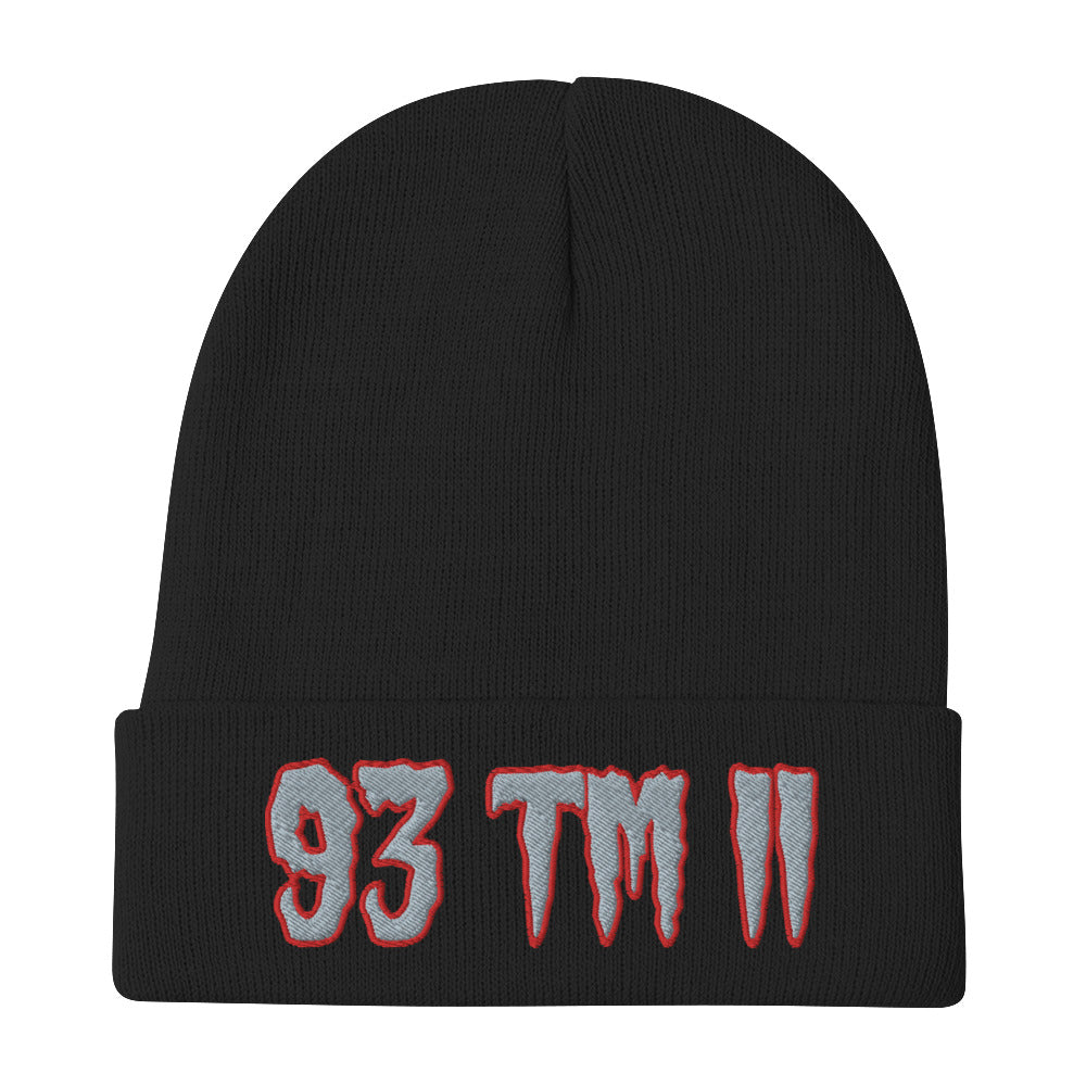 93 TM 11 Beanie ( Grey Letters & Red Outline )