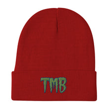 Load image into Gallery viewer, TMB Beanie ( Green Letters &amp; Blue Outline )
