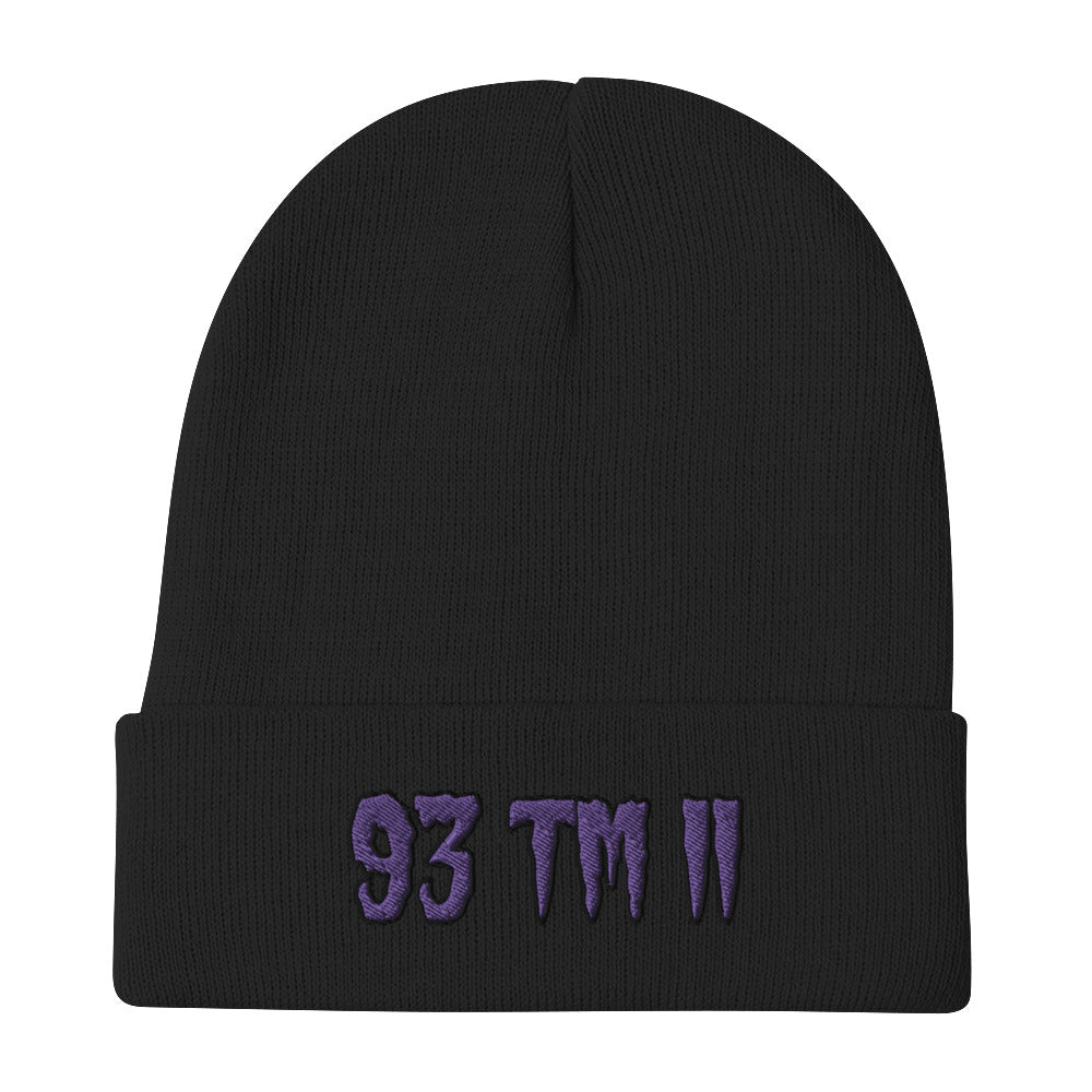 93 TM 11 Beanie ( Purple Letters & Black Outline )