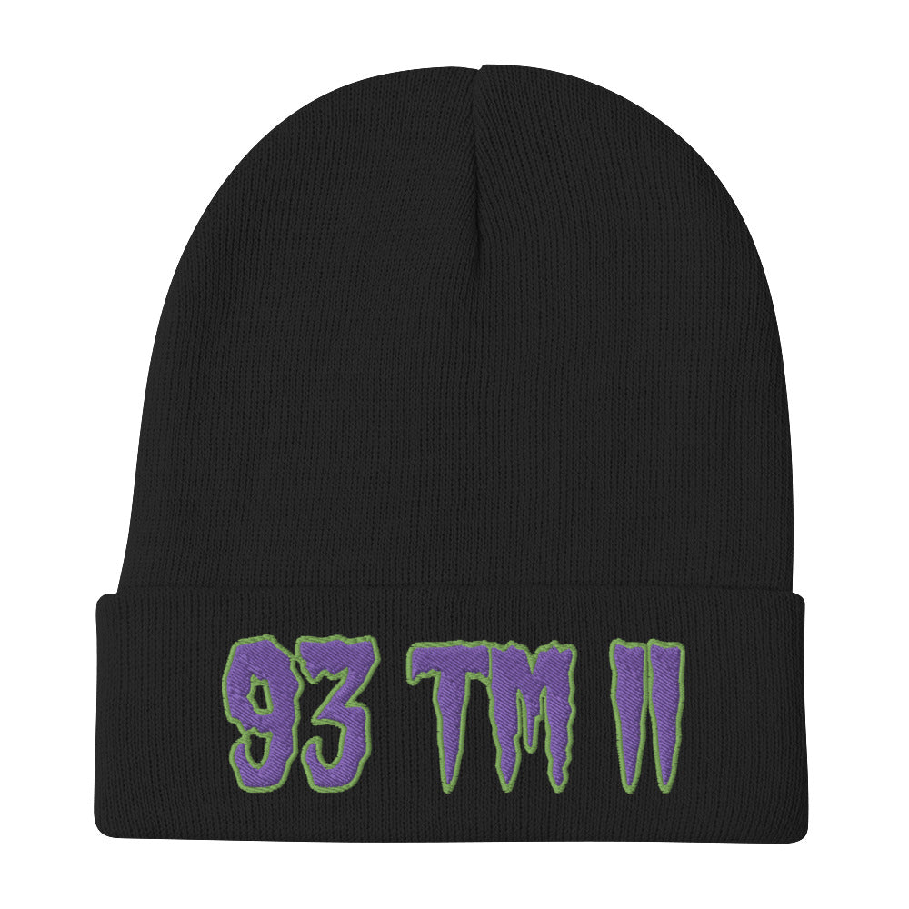 93 TM 11 Beanie ( Purple Letters & Green Outline )