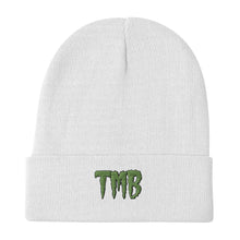 Load image into Gallery viewer, TMB Beanie ( Green Letters &amp; Blue Outline )
