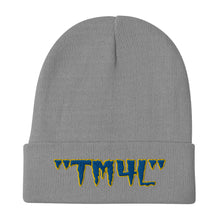 Load image into Gallery viewer, TM4L Beanie ( Blue Letters &amp; Yellow Outline )
