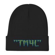 Load image into Gallery viewer, TM4L Beanie ( Green Letters &amp; Blue Outline )
