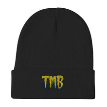 Load image into Gallery viewer, TMB Beanie ( Yellow Letters &amp; Blue Outline )
