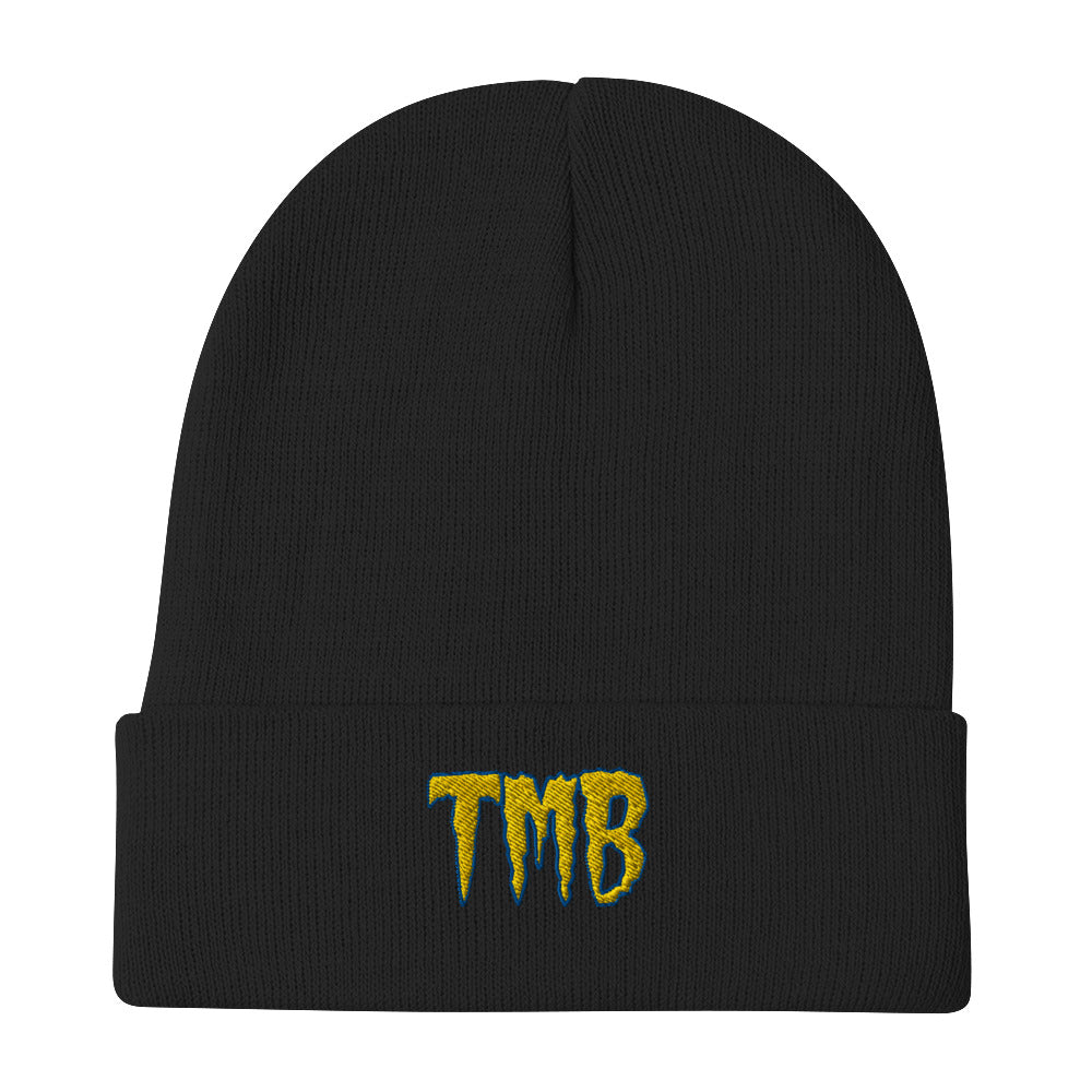 TMB Beanie ( Yellow Letters & Blue Outline )