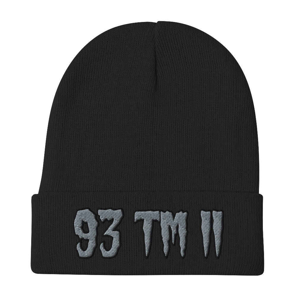 93 TM 11 Beanie ( Grey Letters & Black Outline )