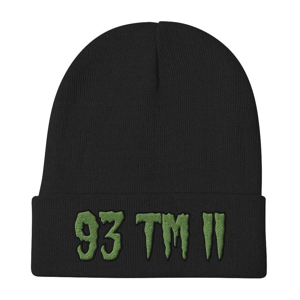 93 TM 11 Beanie ( Green Letters & Black Outline )