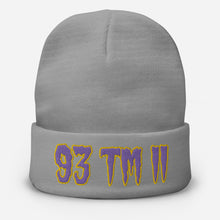Load image into Gallery viewer, 93 TM 11 Beanie ( Purple Letters &amp; Gold Outline )
