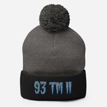 Load image into Gallery viewer, 93 TM 11 Pom-Pom Beanie ( Grey Letters &amp; Blue Outline )
