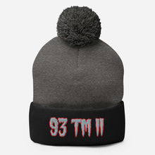 Load image into Gallery viewer, 93 TM 11 Pom-Pom Beanie ( Grey Letters &amp; Red Outline )
