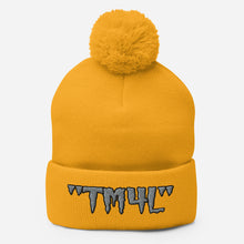 Load image into Gallery viewer, TM4L Pom-Pom Beanie ( Grey Letters &amp; Black Outline )
