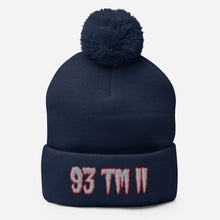 Load image into Gallery viewer, 93 TM 11 Pom-Pom Beanie ( Grey Letters &amp; Red Outline )
