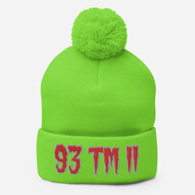 Load image into Gallery viewer, 93 TM 11 Pom-Pom Beanie ( Red Letters &amp; Grey Outline )
