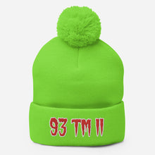 Load image into Gallery viewer, 93 TM 11 Pom-Pom Beanie ( Red Letters &amp; White Outline )
