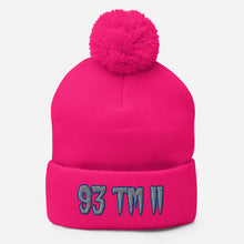 Load image into Gallery viewer, 93 TM 11 Pom-Pom Beanie ( Grey Letters &amp; Blue Outline )
