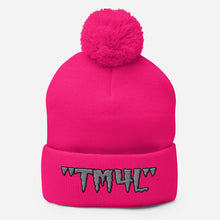 Load image into Gallery viewer, TM4L Pom-Pom Beanie ( Grey Letters &amp; Black Outline )
