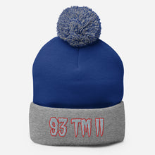 Load image into Gallery viewer, 93 TM 11 Pom-Pom Beanie ( Grey Letters &amp; Red Outline )
